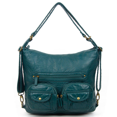 Convertible Crossbody Backpack - Forest Green