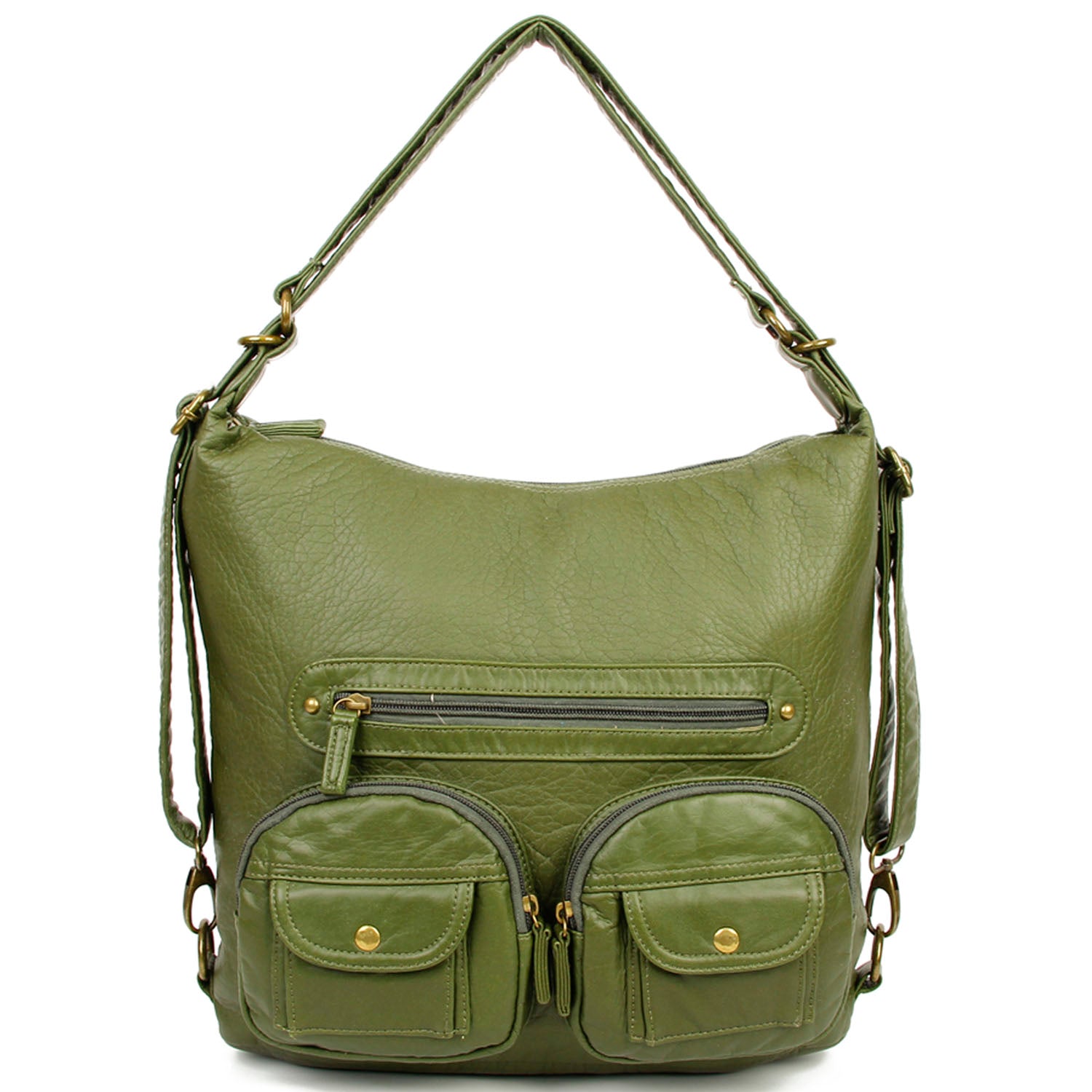 Convertible Soft Vegan Leather 3 in 1 Crossbody Backpack Bag Convertible Soft Vegan Leather 3 in 1 Crossbody Backpack Bag