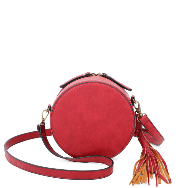 Suzie Round Crossbody Red Ampere Creations