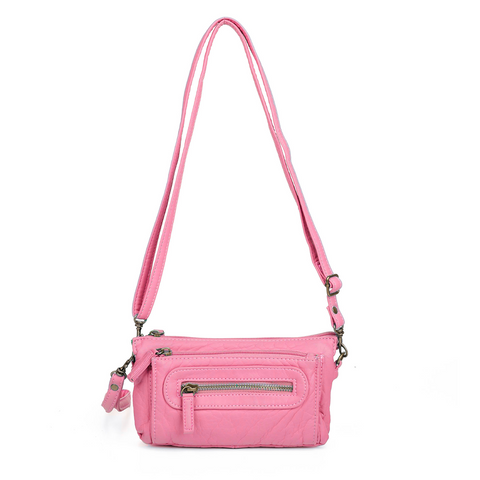 The Anita Three Way Crossbody Wristlet - Bubble Gum Pink