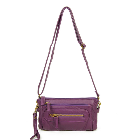 The Anita Three Way Crossbody Wristlet - Purple