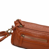 The Anita Three Way Crossbody Wristlet - Brown