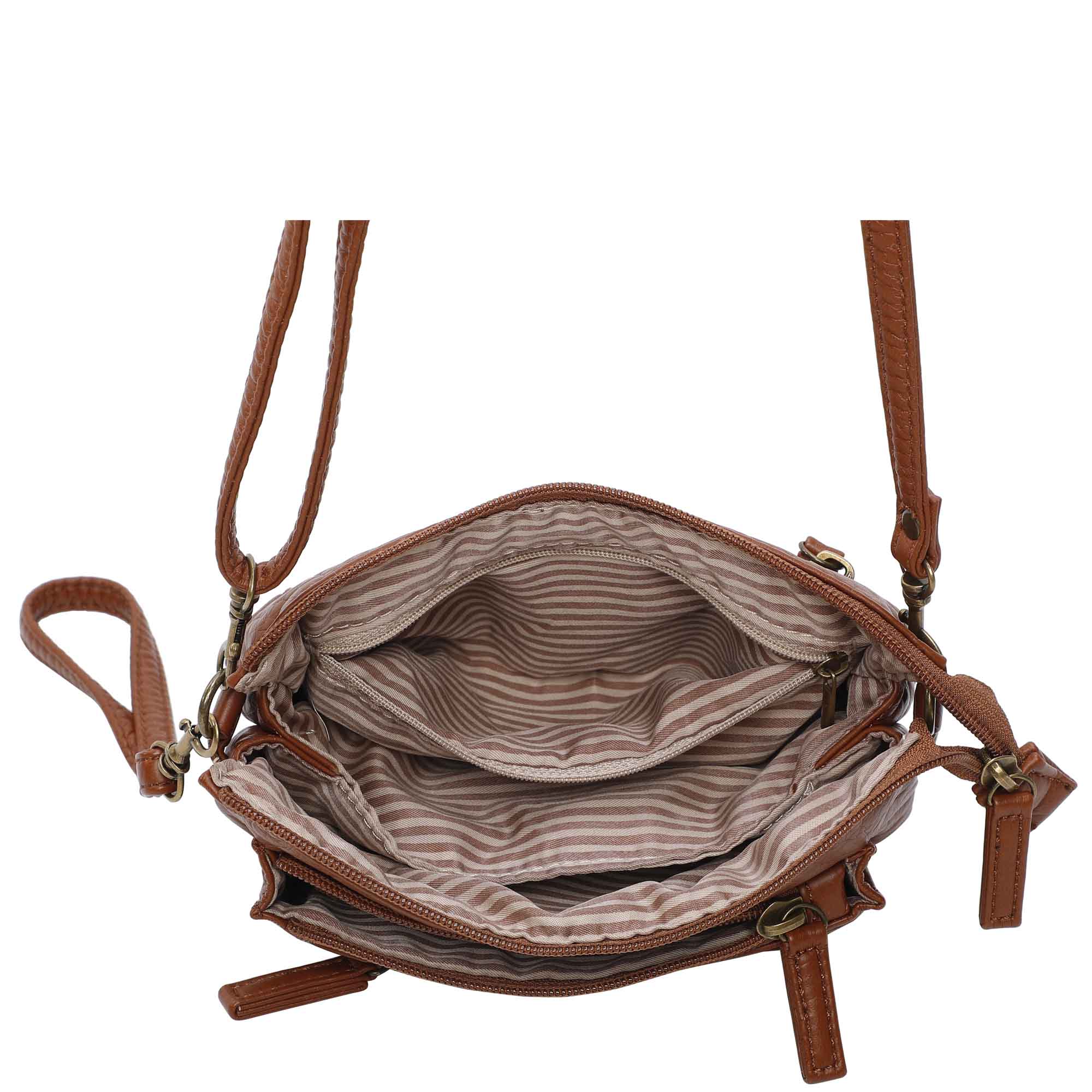 The Anita Three Way Crossbody Wristlet - Brown – Ampere Creations