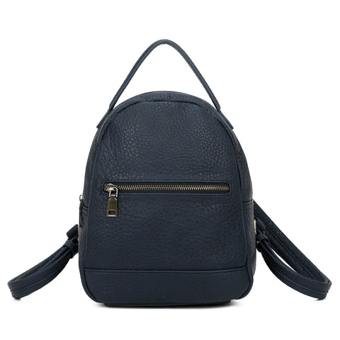 Sirena Sustainable Vegan Leather Simply and Modern Backpack - Navy Blue