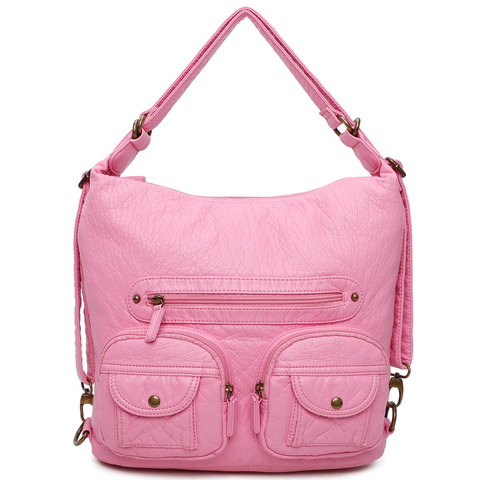Convertible Crossbody Backpack - Bubble Gum Pink