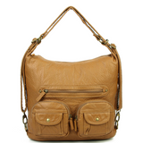 Convertible Crossbody Backpack - Brown