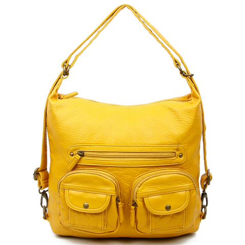 Convertible Crossbody Backpack - Mustard