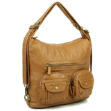 Convertible Crossbody Backpack - Brown
