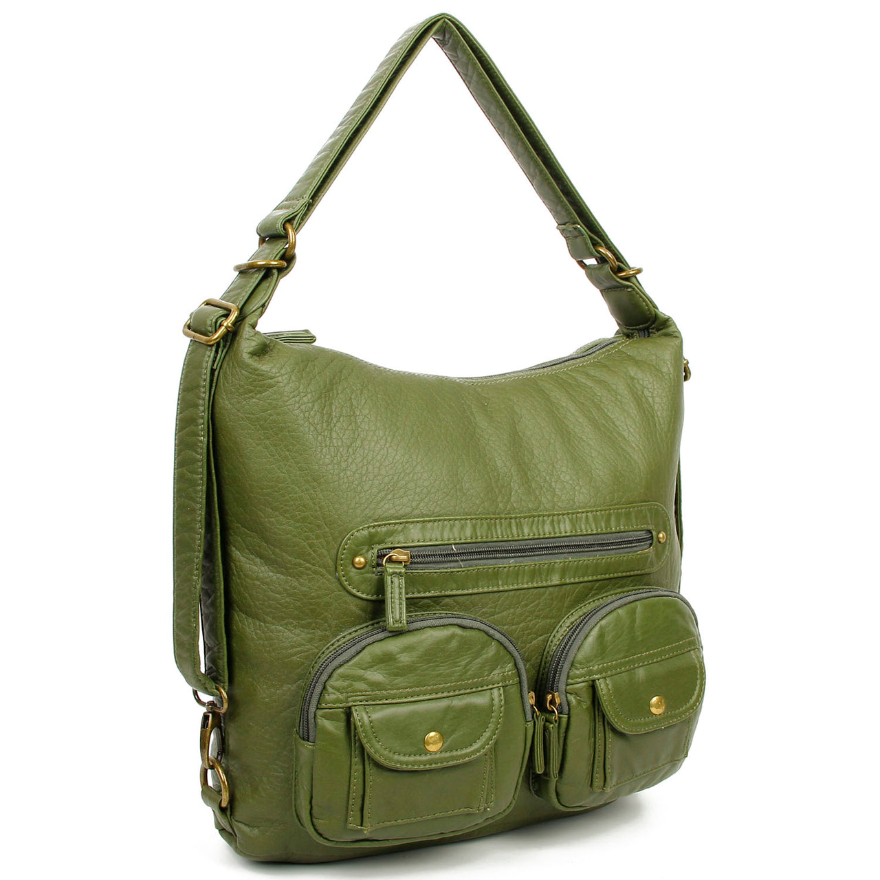 Convertible Soft Vegan Leather 3 in 1 Crossbody Backpack Bag