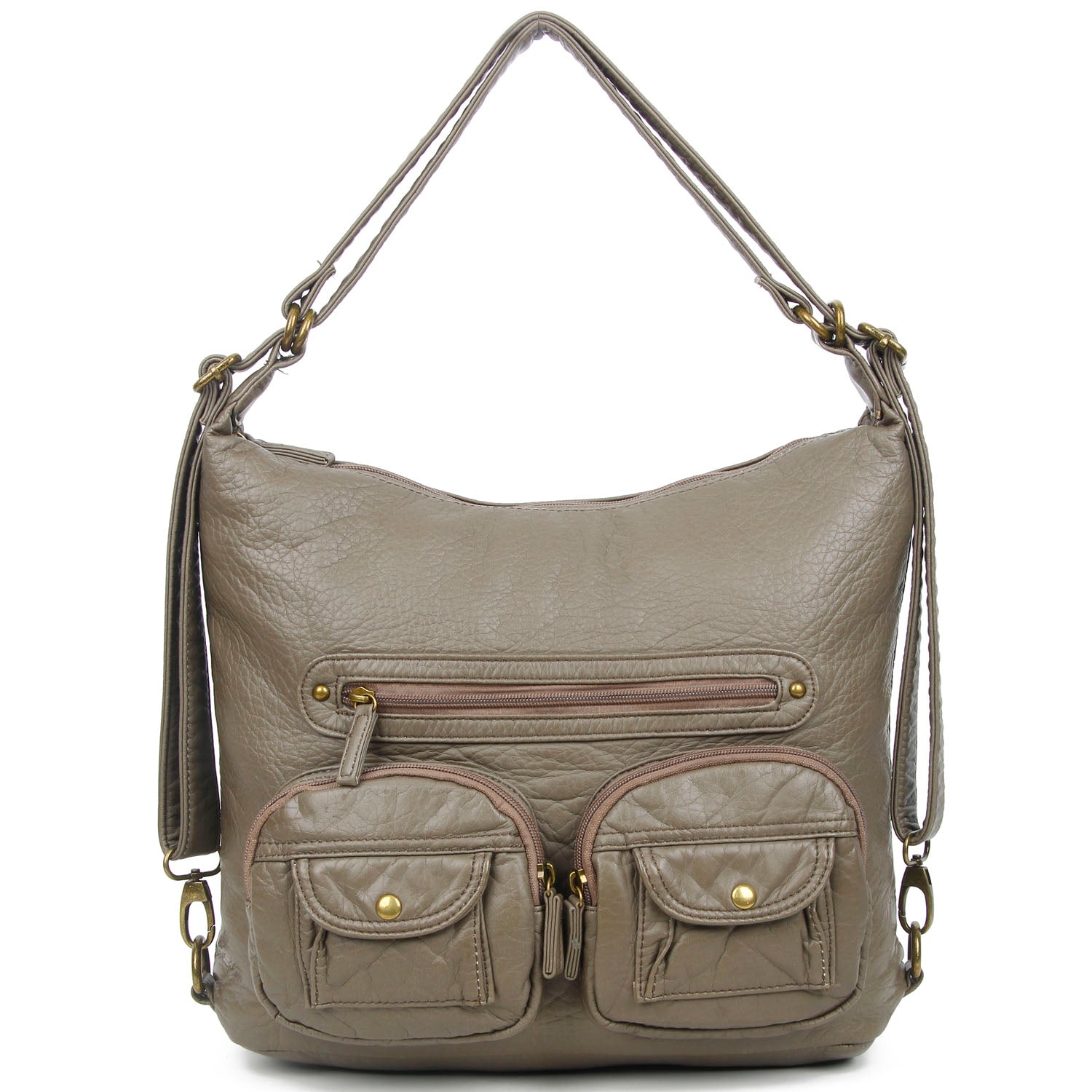 Convertible Soft Vegan Leather 3 in 1 Crossbody Backpack Bag