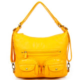 Convertible Soft Vegan Leather 3 in 1 Crossbody Backpack Bag