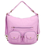 Convertible Soft Vegan Leather 3 in 1 Crossbody Backpack Bag