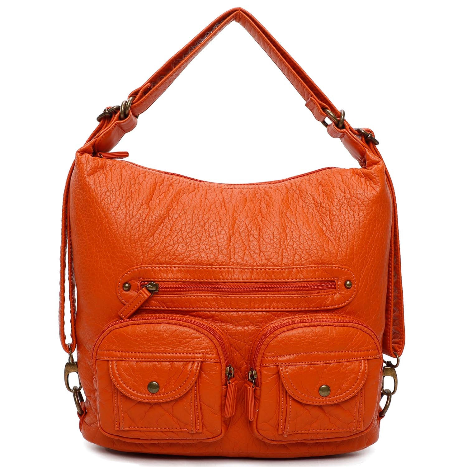 Convertible Soft Vegan Leather 3 in 1 Crossbody Backpack Bag