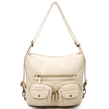 Convertible Soft Vegan Leather 3 in 1 Crossbody Backpack Bag