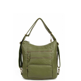 The Lisa Convertible Backpack Crossbody - Army Green