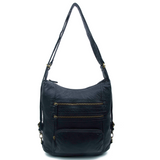 The Lisa Convertible Backpack Crossbody - Black