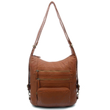 The Lisa Convertible Backpack Crossbody - Brown