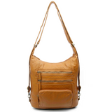 The Lisa Convertible Backpack Crossbody - Light Brown