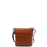 The Camile Three Zip Crossbody - Brown