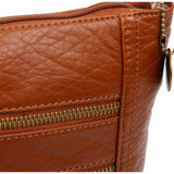 The Camile Three Zip Crossbody - Brown