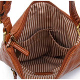 The Camile Three Zip Crossbody - Brown