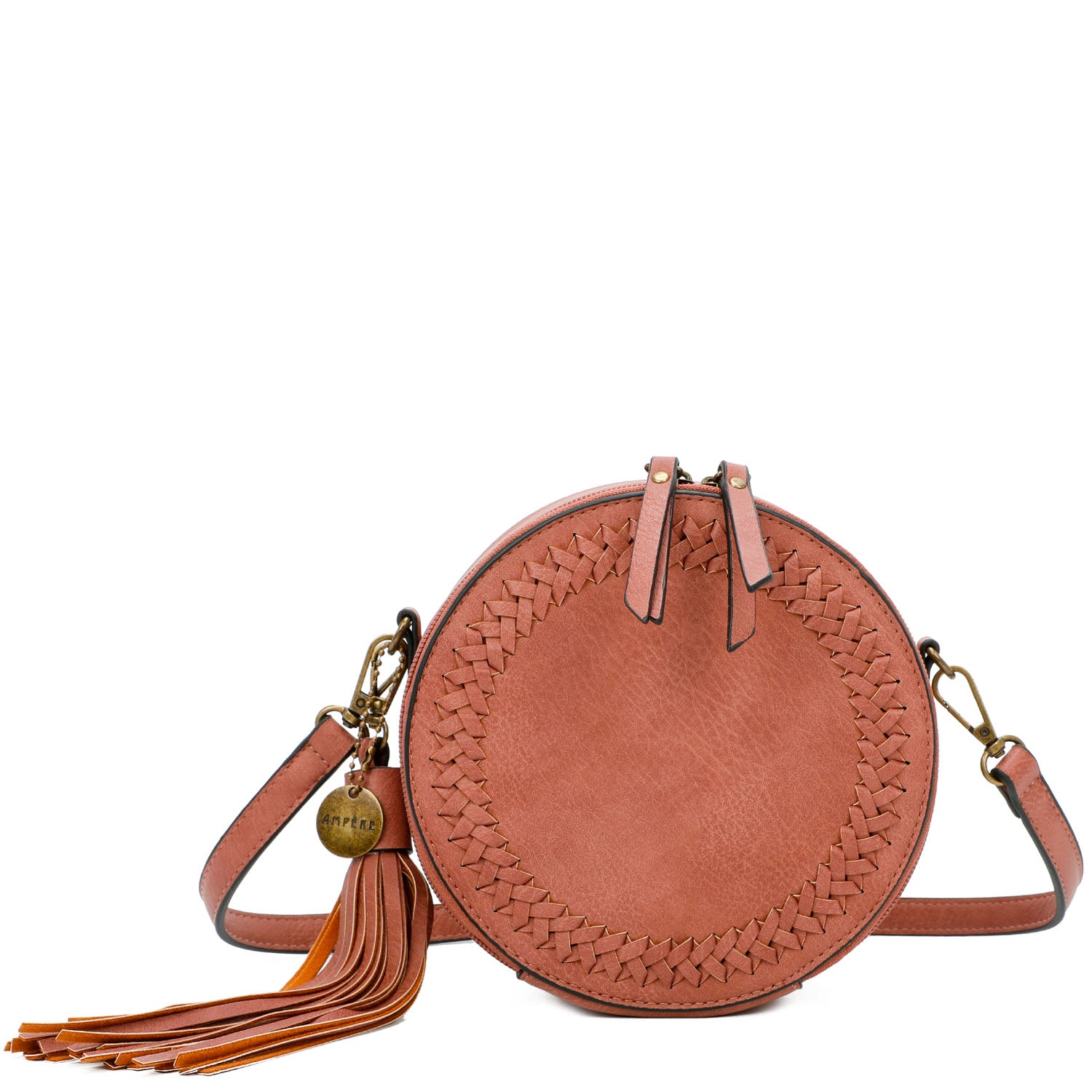 The Suzie Classic Vegan Leather Woven Rounded Crossbody Bag