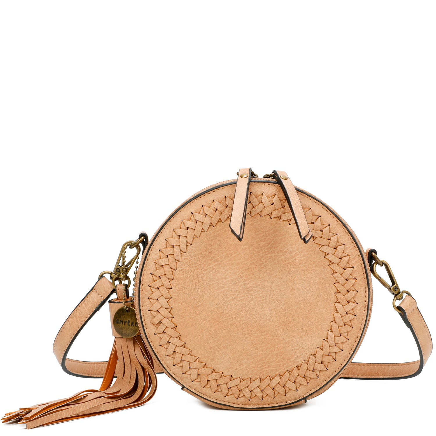 The Suzie Classic Vegan Leather Woven Rounded Crossbody Bag