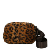 Billie's Fuzzy Faux Fur Nylon Bum Fanny Bag - Leopard Brown