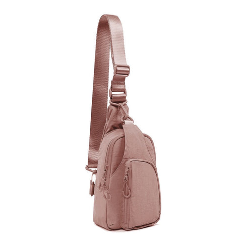 Julie's Nylon Sporty Crossbody Sling Bag - Brown