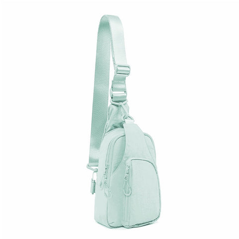 Julie's Nylon Sporty Crossbody Sling Bag - Light Blue
