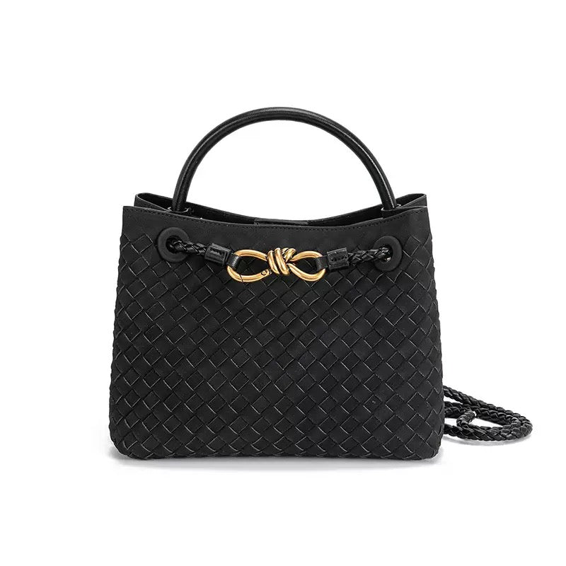 The Onyva Tote Bag - Intrecciato Suede Weaving