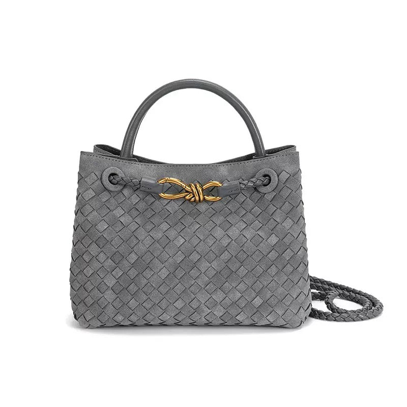 The Onyva Tote Bag - Intrecciato Suede Weaving