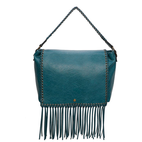 Lacey Fringe Messenger - Teal