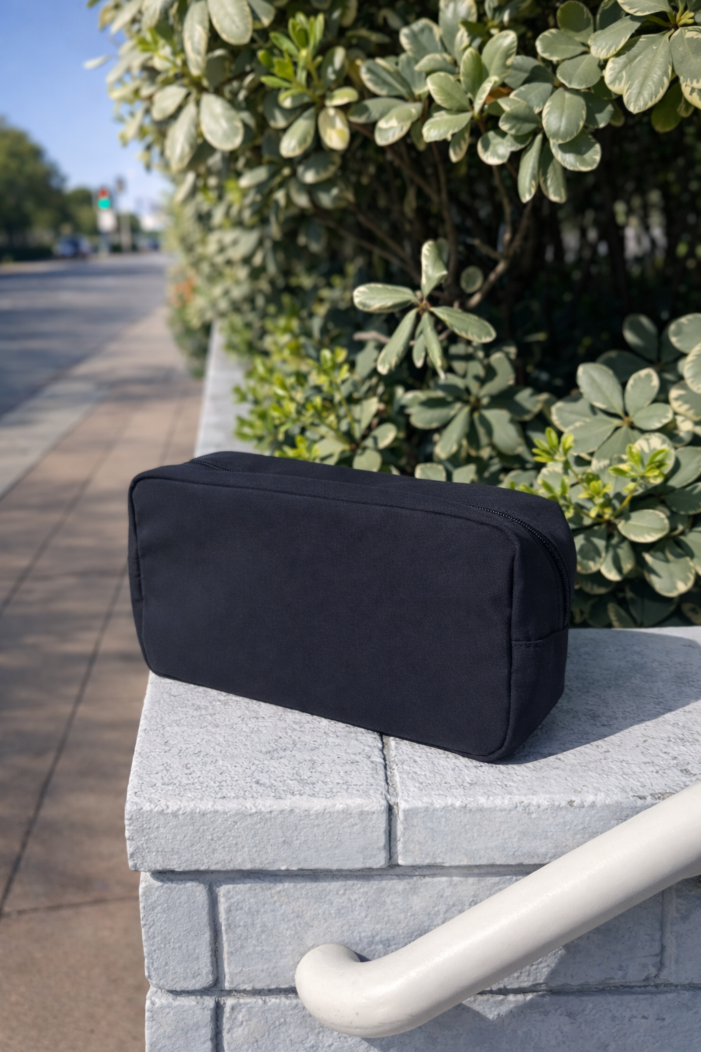 Rectangular Emma Zippered Nylon Large Cosmetic/Travel Pouch