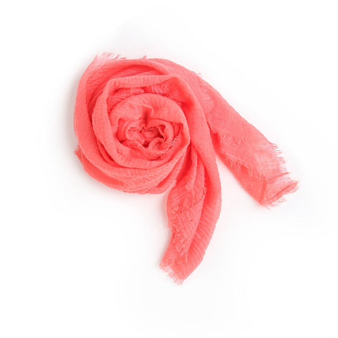 Lauren's Cotton Blended Scarf - Coral