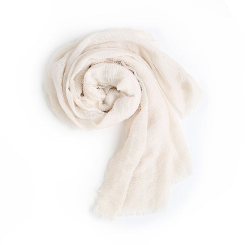Lauren's Cotton Blended Scarf - Off White