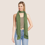 Angela's Faux Pashmina Accordion Scarf - Olive