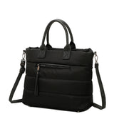 Zuma Sustainable Vegan Leather Puffer Tote Convertible Bag - Black