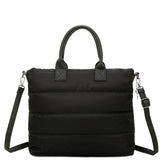 Zuma Sustainable Vegan Leather Puffer Tote Convertible Bag - Black