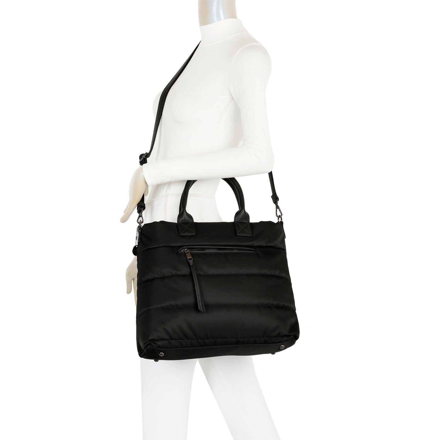★TOUT Y EST★ LENA BAGBLACK AB2411BG004MBB Zuma Sustainable Vegan Leather Puffer Tote Convertible Bag