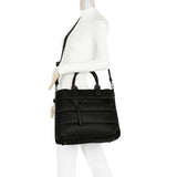 Zuma Sustainable Vegan Leather Puffer Tote Convertible Bag - Black