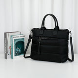 Zuma Sustainable Vegan Leather Puffer Tote Convertible Bag - Black