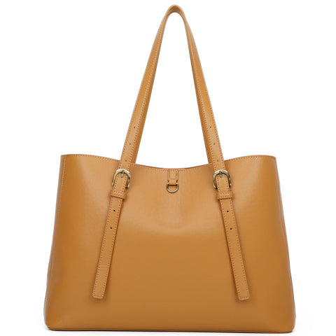 Isla Biodegradable Vegan Leather with detachable bag XL Tote - Tan