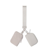 Marisa Alternative Nylon Dual Pouch Wristlet Strap Wallet - Off White & Ivory