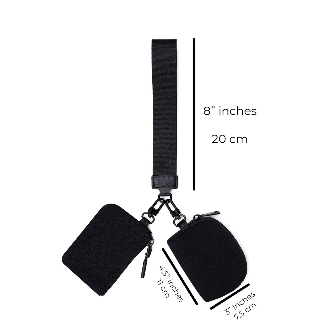 Marisa Alternative Nylon Dual Pouch Wristlet Strap Wallet