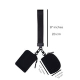 Marisa Alternative Nylon Dual Pouch Wristlet Strap Wallet - Black