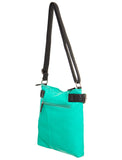 Greta Two Tone Soft Vegan Crossbody - Aqua
