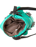 Greta Two Tone Soft Vegan Crossbody - Aqua