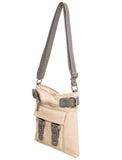 Greta Two Tone Soft Vegan Crossbody - Taupe