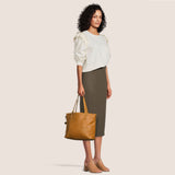 Carrie Tote with additional mini bag - Light Brown